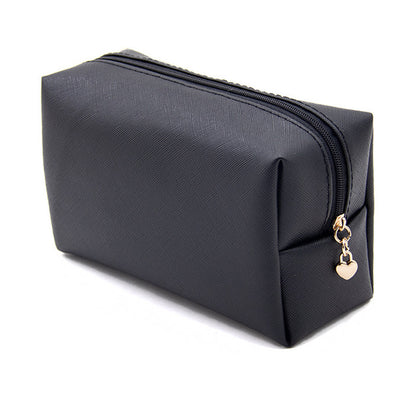 Women Cosmetic Bag Waterproof PU Leather Solid Color Makeup Pouch Travel Portable Wash Toiletry Storage Bag Organizer Purse 2025