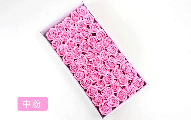 50 Pieces 5 CM Artificial soap flower Wedding Home decoration accessories Diy Festival Candy box Bath flower Scrapbooking Brooch