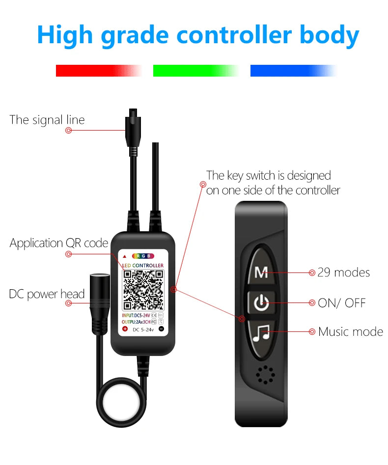 Car Foot Ambient Light RGB LED Car Interior Lights USB Cigarette  Lighter Backlight Music Control Wireless App Atmosphere Lights