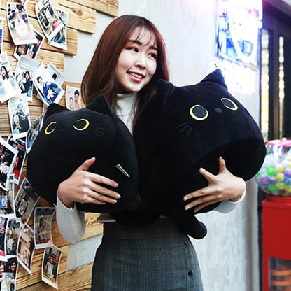 Black Cat Plush Toy Soft Kawaii Plushie Anime Pillows Lovely Cartoon Animal Stuffed Doll Girls Valentine Day Gifts Ornaments