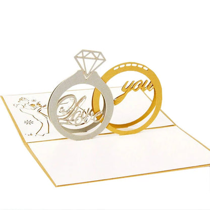 38 Styles 3D Pop Up Greeting Card Love In Hands Birthday Wedding Halloween Christmas Valentines' Day New Year Xmas Kids Gift
