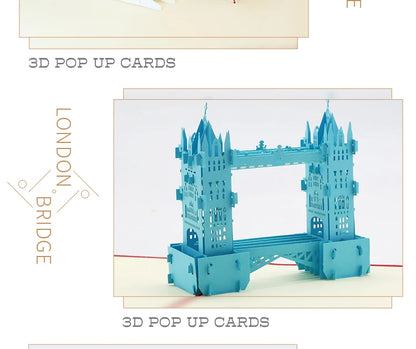 3D Pop UP Invitations Card 3D Paper World Attractions Birthday Greeting Cards 3D Tourist Postcard Save The Date Boy Gift Card