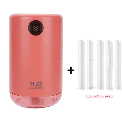 Humidificador de aire ultrasónico inalámbrico, 500 ml, 2000 mAh, portátil, difusor de niebla aromática, batería de larga duración, humidificador de aromaterapia