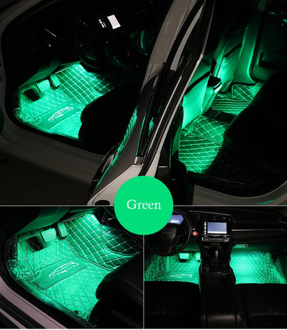 Universal Car Foot Led Atmosphere Light USB Music Voice Control Rhythm Lamp Car Interior  Decoration Car Modification