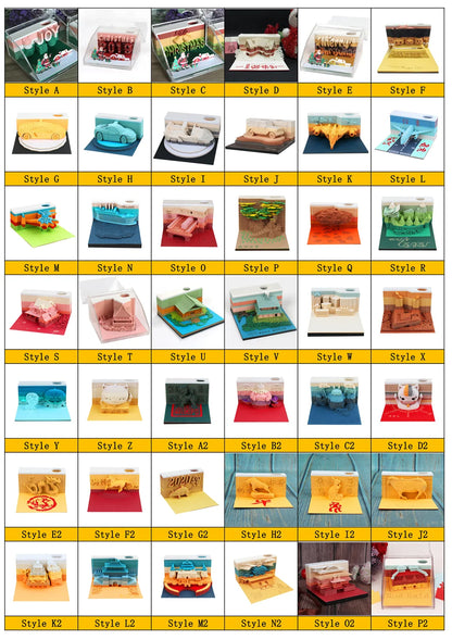 3d calendar 2025 memo pad 3d sticky pads crafting new Year's gift paper art 3d sculpture desk accessories small gifts for guests