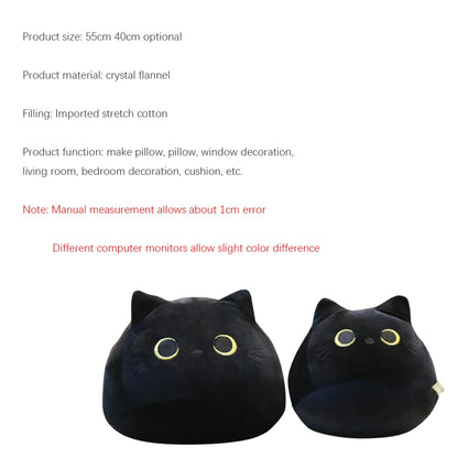 Black Cat Plush Toy Soft Kawaii Plushie Anime Pillows Lovely Cartoon Animal Stuffed Doll Girls Valentine Day Gifts Ornaments