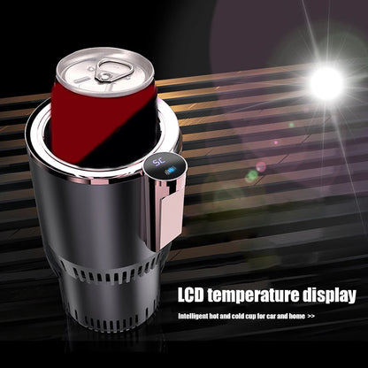 Chauffe-tasse de bureau pour voiture 12 V avec affichage de la température 2 en 1 Support de tasse à boisson intelligent Refroidisseur de boisson Chauffe-biberon
