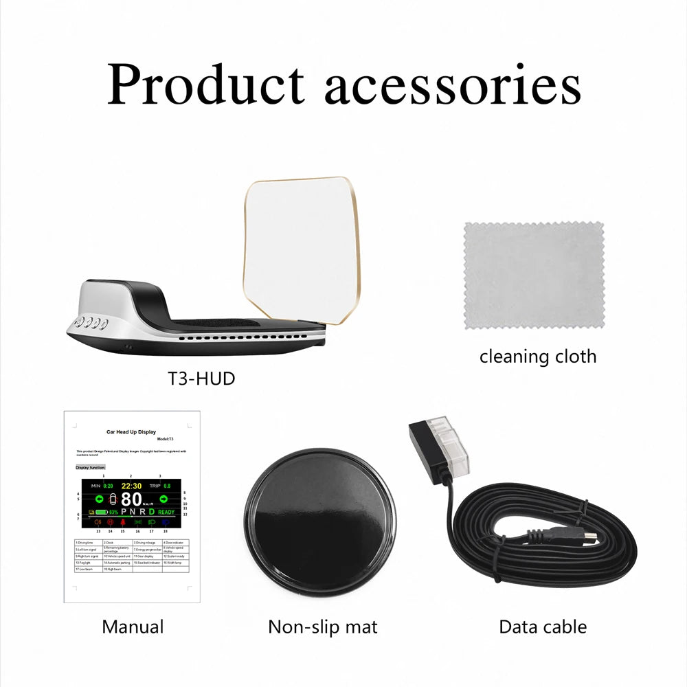 Adapt model3&Y heads-up display speed time power gear synchronization hd projection dashboard