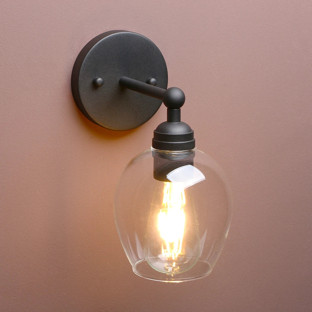 Permo Nordic Industrial Loft Rustic Glass Wall Light , Decorative Lighting for Kitchen Bedroom Corridor Cafe Bar Restaurant