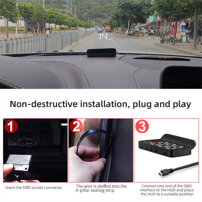 WYING M3 Auto OBD2 GPS Affichage tête haute Électronique automatique HUD Projecteur Affichage Compteur de vitesse de voiture numérique Accessoires pour toutes les voitures
