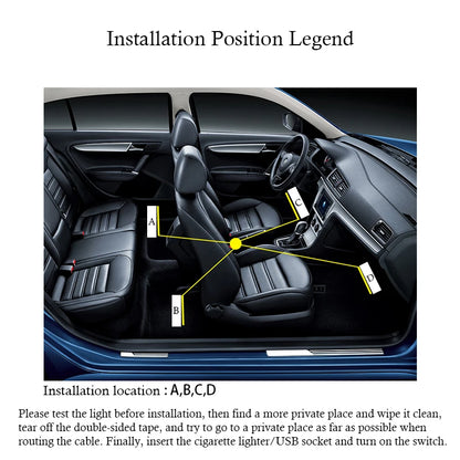 Universal Car Foot Led Atmosphere Light USB Music Voice Control Rhythm Lamp Car Interior  Decoration Car Modification