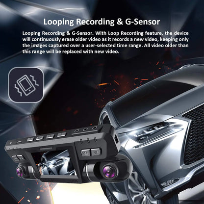 B80 Dash Cam WiFi 4K Dual 1080P Front and Inside Dash Camera Dual Lens Dash Cam Dual Camara Wifi for Cars Truck Taxi