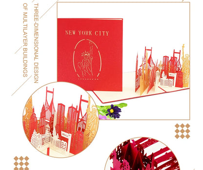 3D Pop UP Invitations Card 3D Paper World Attractions Birthday Greeting Cards 3D Tourist Postcard Save The Date Boy Gift Card