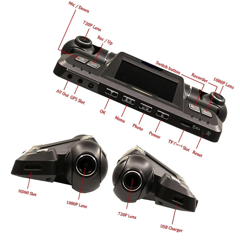 B80 Dash Cam WiFi 4K Dual 1080P Front and Inside Dash Camera Dual Lens Dash Cam Dual Camara Wifi for Cars Truck Taxi