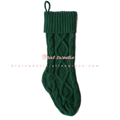 4pcs Christmas Stockings 18 Inches Large Size Cable Knitted Socks Gift Bags Christmas Decorations for Home Xmas Tree Ornaments