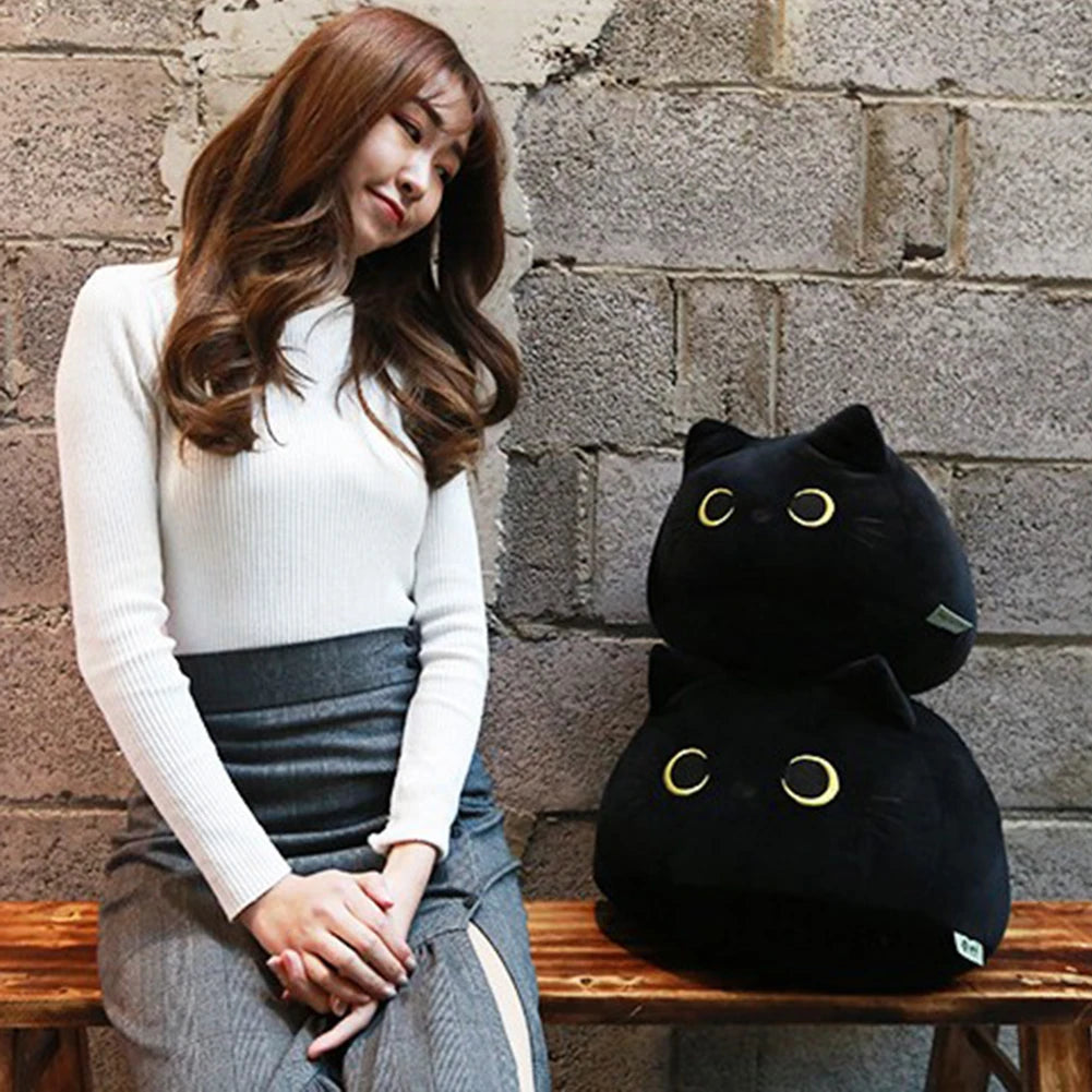 Black Cat Plush Toy Soft Kawaii Plushie Anime Pillows Lovely Cartoon Animal Stuffed Doll Girls Valentine Day Gifts Ornaments