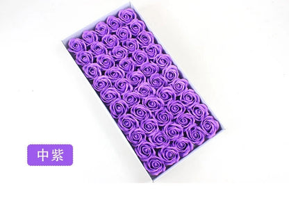 50 Pieces 5 CM Artificial soap flower Wedding Home decoration accessories Diy Festival Candy box Bath flower Scrapbooking Brooch