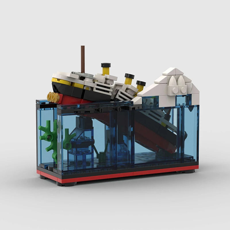 RMS Cruise Sank Titanic Break In Half With Case Model Sets Ship Building Blocks MOC Shipwreck Boat Construction Kid Toys Gifts