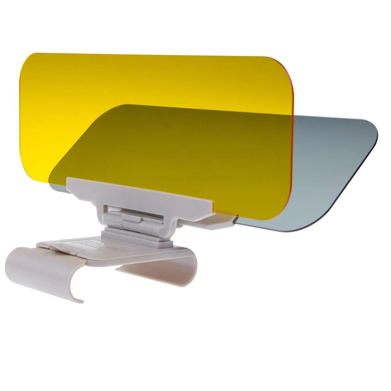 Parasol para coche YASOKRO, antideslumbrante, para día y noche, 2 en 1, antideslumbrante, para conducción, plegable, con espejo y ranura para tarjeta, visera transparente