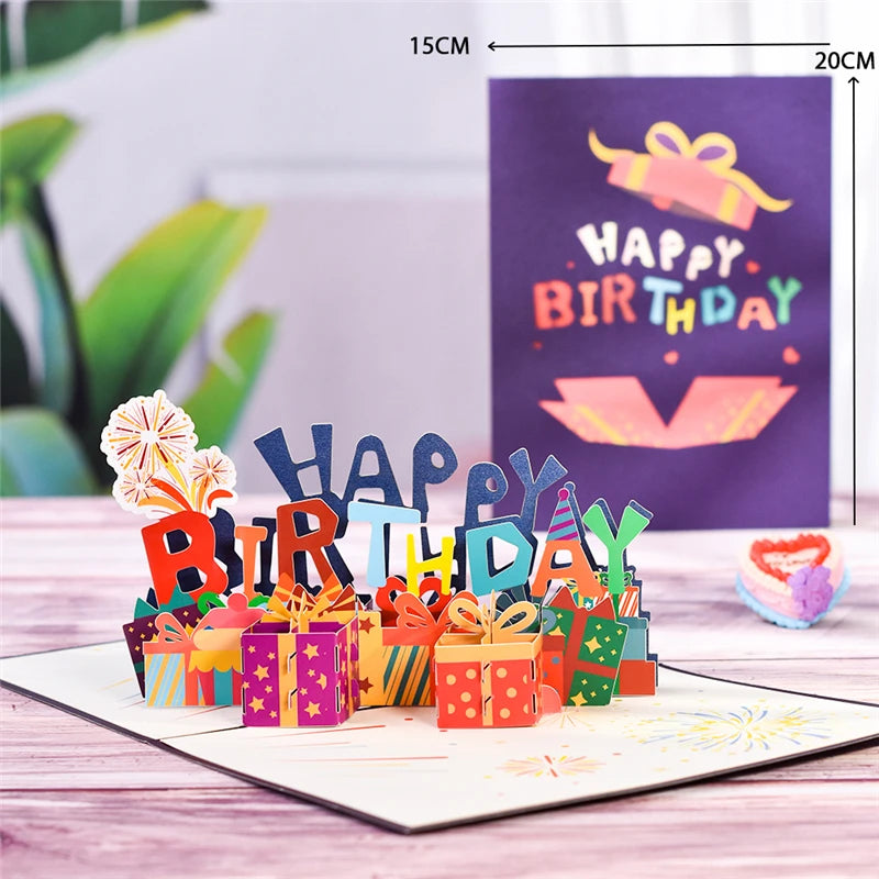 3D Pop-Up Cards Flowers Birthday Card Anniversary Gifts Postcard Maple Cherry Tree Wedding Invitations Greeting Cards