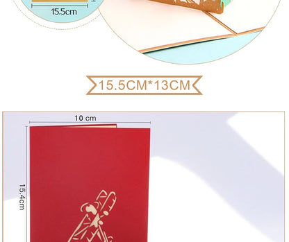 3D Pop UP Invitations Card 3D Paper World Attractions Birthday Greeting Cards 3D Tourist Postcard Save The Date Boy Gift Card