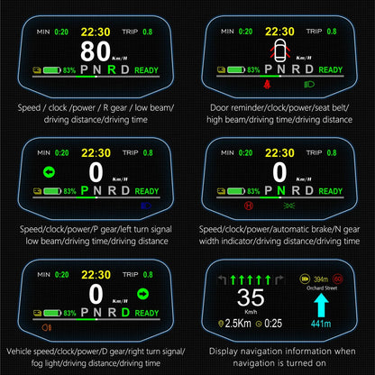 Adapt model3&Y heads-up display speed time power gear synchronization hd projection dashboard