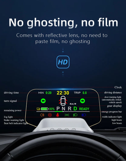 Adapt model3&Y heads-up display speed time power gear synchronization hd projection dashboard