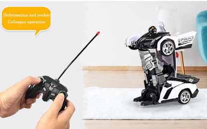 2IN1 Electric RC Car Transformation Robots One-key Deformation Car Outdoor Remote Control Sports Car Model  Children Boys Toys