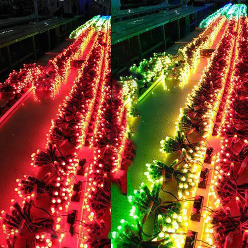50pcs 12mm WS2811 IC RGB pixel LED string DC 5V 12V IP68 waterproofChristmas / holiday Outdoor lighting lights string