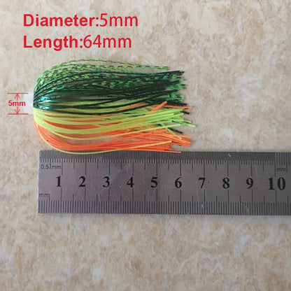 5 pcs/lot 88 Strands 64mm Silicone Skirts Elastic hole Umbrella skirts Fishing Accessories Buzzbaits Spinner Buzz Bait