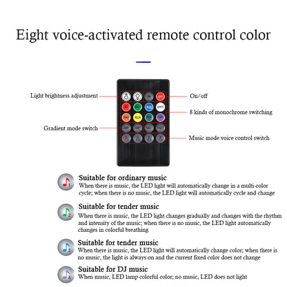 Universal Car Foot Led Atmosphere Light USB Music Voice Control Rhythm Lamp Car Interior  Decoration Car Modification