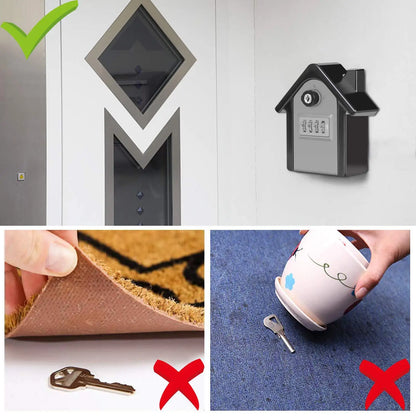 4-digit Combination Code Key Unlock Anti-theft Storage Box Wall-mounted Large Key Safe