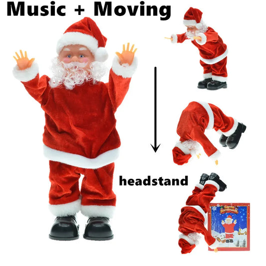 30cm New Year Christmas Ornaments Electric Santa Claus Doll Musical Dancing Gifts For Child Home Decorations Crafts