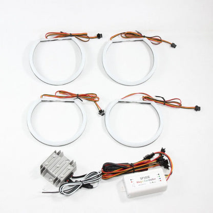 RGBW Angel Eyes Revolving Dynamic Cotton LED Sequential Flowing Bluetooth Wireless Control For 3 5 7 Series BMW E36 E38 E39 E46