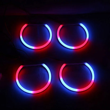 RGBW Angel Eyes Revolving Dynamic Cotton LED Sequential Flowing Bluetooth Wireless Control For 3 5 7 Series BMW E36 E38 E39 E46