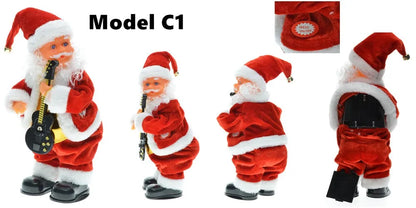 30cm New Year Christmas Ornaments Electric Santa Claus Doll Musical Dancing Gifts For Child Home Decorations Crafts