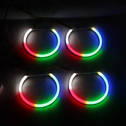 RGBW Angel Eyes Revolving Dynamic Cotton LED Sequential Flowing Bluetooth Wireless Control For 3 5 7 Series BMW E36 E38 E39 E46