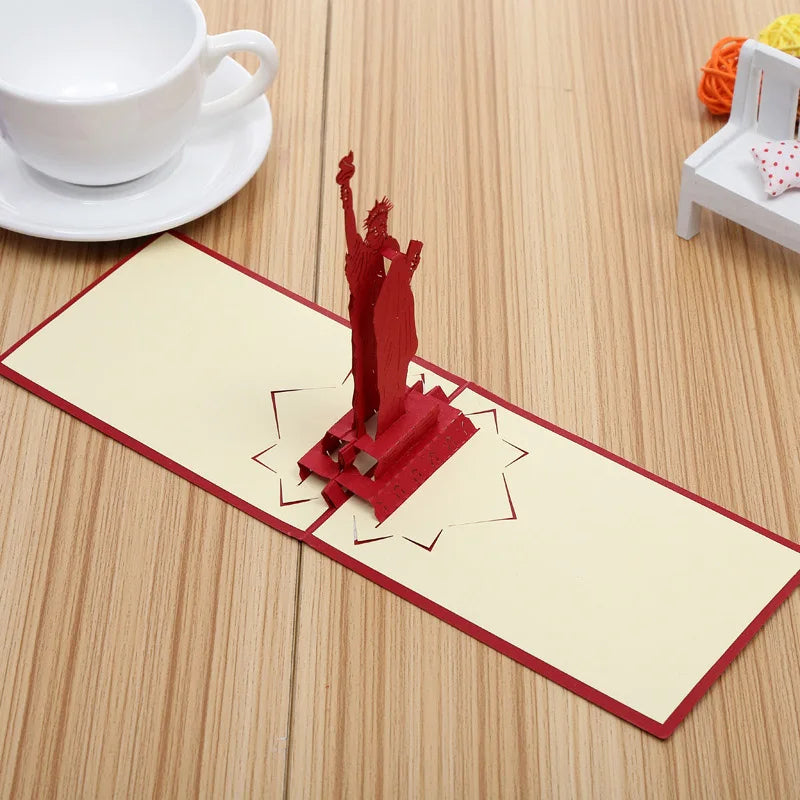 3D Pop UP Invitations Card 3D Paper World Attractions Birthday Greeting Cards 3D Tourist Postcard Save The Date Boy Gift Card