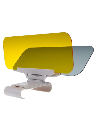 Parasol para coche YASOKRO, antideslumbrante, para día y noche, 2 en 1, antideslumbrante, para conducción, plegable, con espejo y ranura para tarjeta, visera transparente