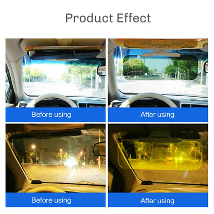 Parasol para coche YASOKRO, antideslumbrante, para día y noche, 2 en 1, antideslumbrante, para conducción, plegable, con espejo y ranura para tarjeta, visera transparente