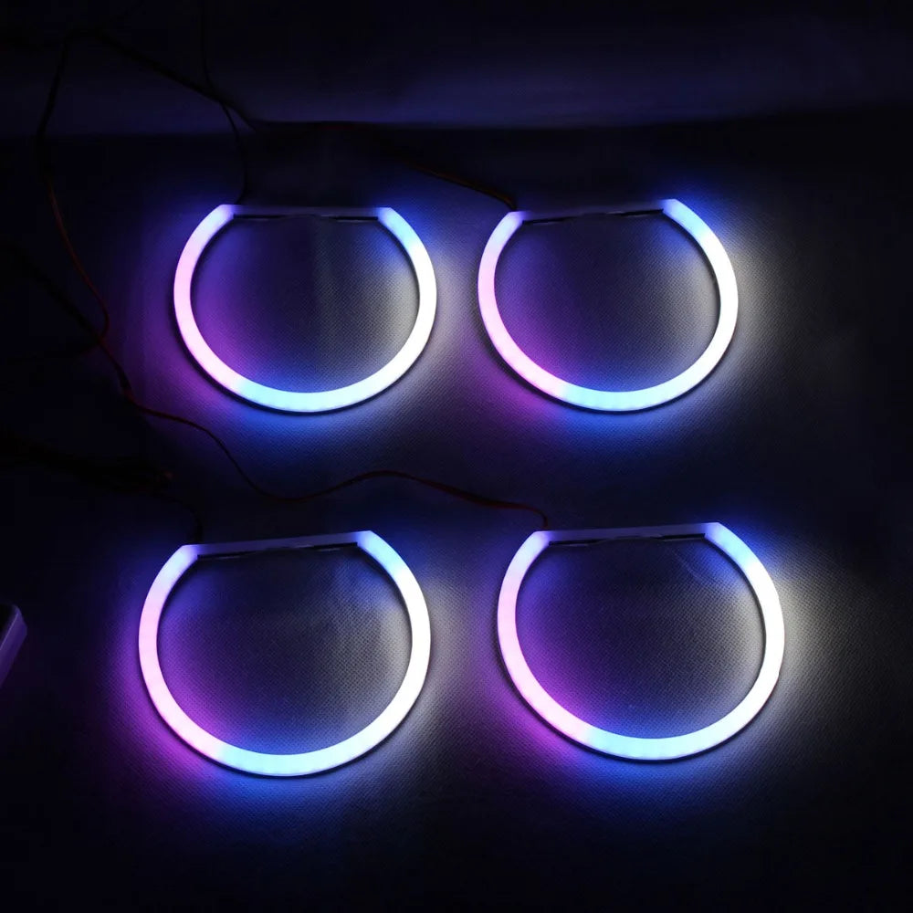 RGBW Angel Eyes Revolving Dynamic Cotton LED Sequential Flowing Bluetooth Wireless Control For 3 5 7 Series BMW E36 E38 E39 E46