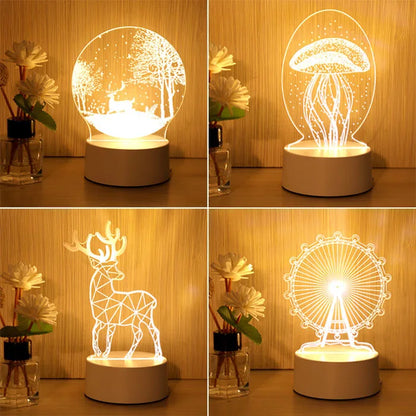 3D Cute Kids DIY Lamp LED Night Light Valentines Day Gift Wedding Decoration Baby Shower Kids Birthday Party Rabbit Easter Decor