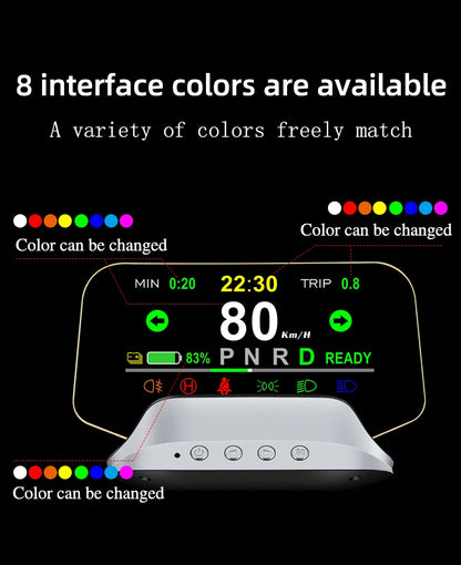 Adapt model3&Y heads-up display speed time power gear synchronization hd projection dashboard