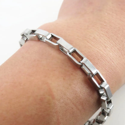 5mm 6mm Width Box Chain Men's Big Bracelet Fashion Jewelry