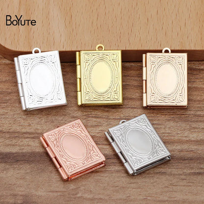 BoYuTe (10 Pieces/Lot) 19*26MM Rectangle Locket Photo customized Book Locket Pendant Floating Locket Charms customized