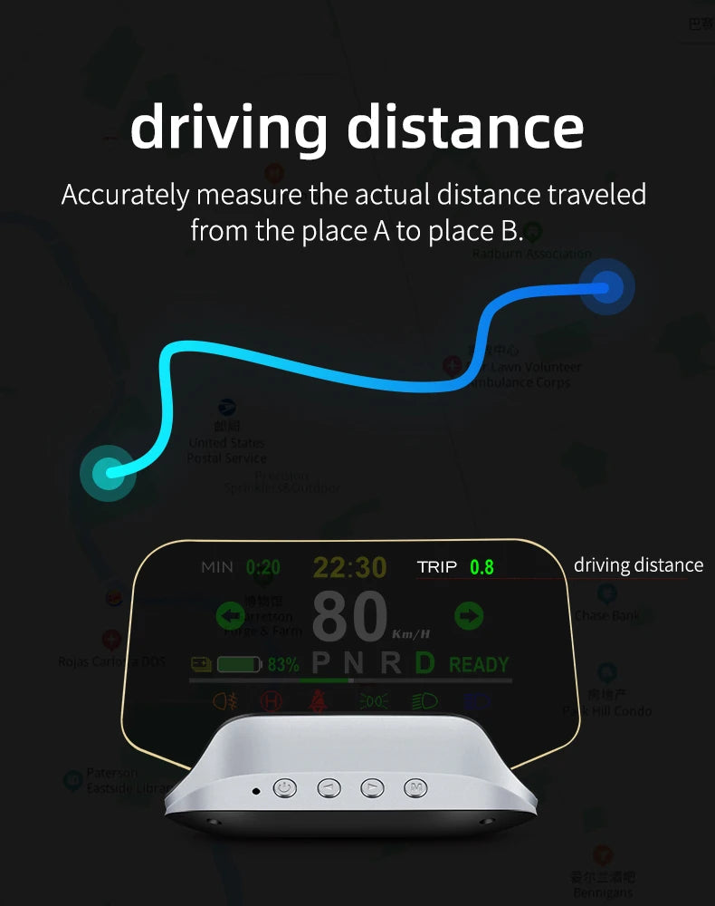 Adapt model3&Y heads-up display speed time power gear synchronization hd projection dashboard