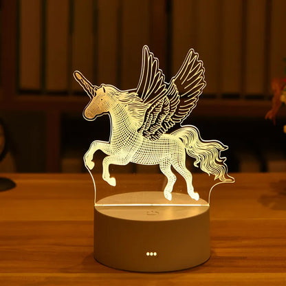 3D Cute Kids DIY Lamp LED Night Light Valentines Day Gift Wedding Decoration Baby Shower Kids Birthday Party Rabbit Easter Decor