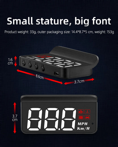 WYING M3 Auto OBD2 GPS Affichage tête haute Électronique automatique HUD Projecteur Affichage Compteur de vitesse de voiture numérique Accessoires pour toutes les voitures
