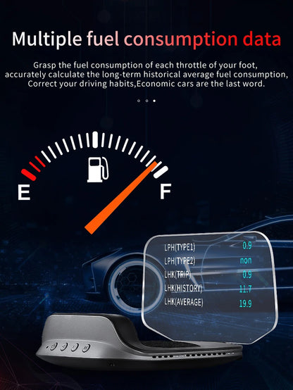 C3 Navigation Mirror  HUD Car Head up Display with OBD2 HD GPS Navigation Bluetooth Windshield Speed Projector Security Alarm
