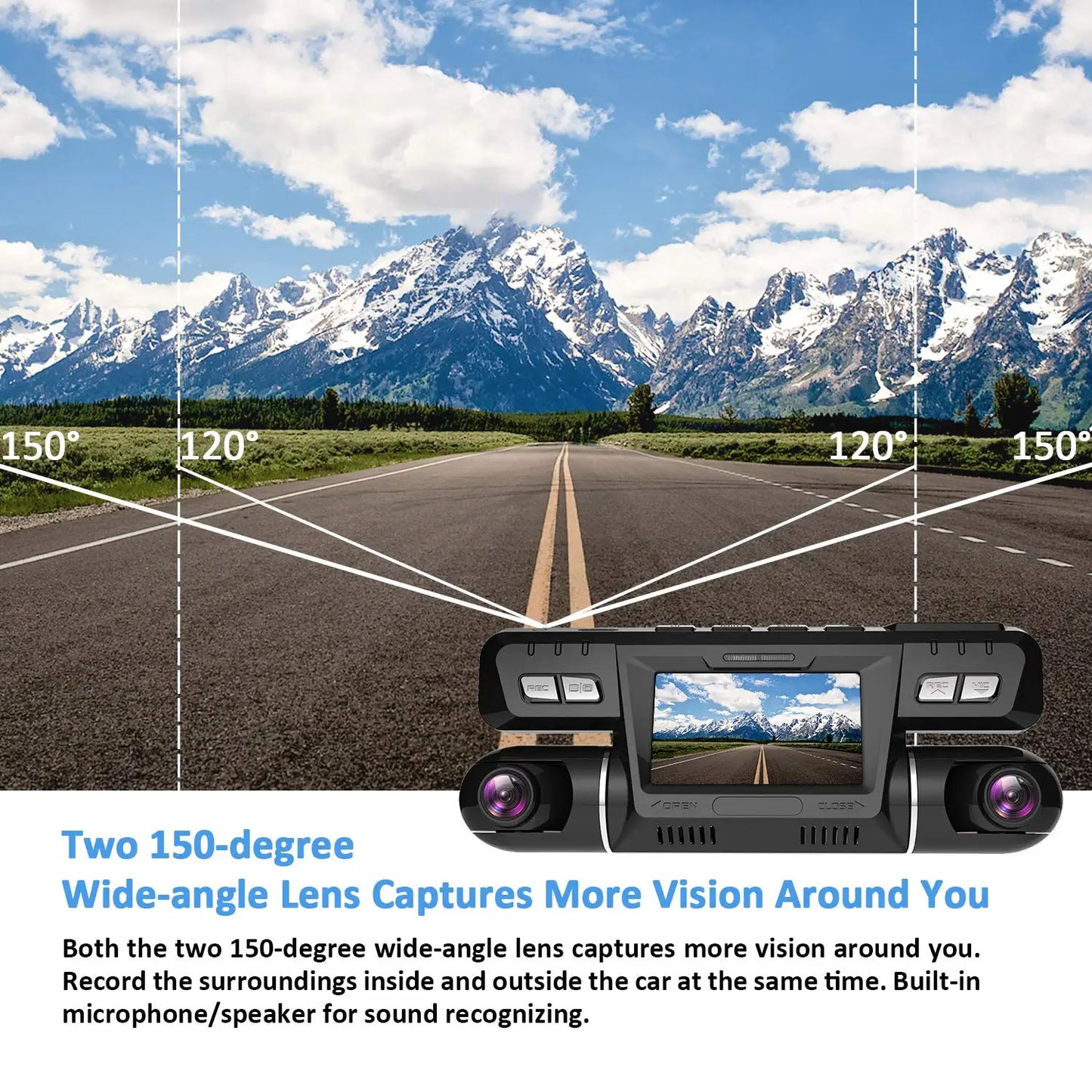 B80 Dash Cam WiFi 4K Dual 1080P Front and Inside Dash Camera Dual Lens Dash Cam Dual Camara Wifi for Cars Truck Taxi